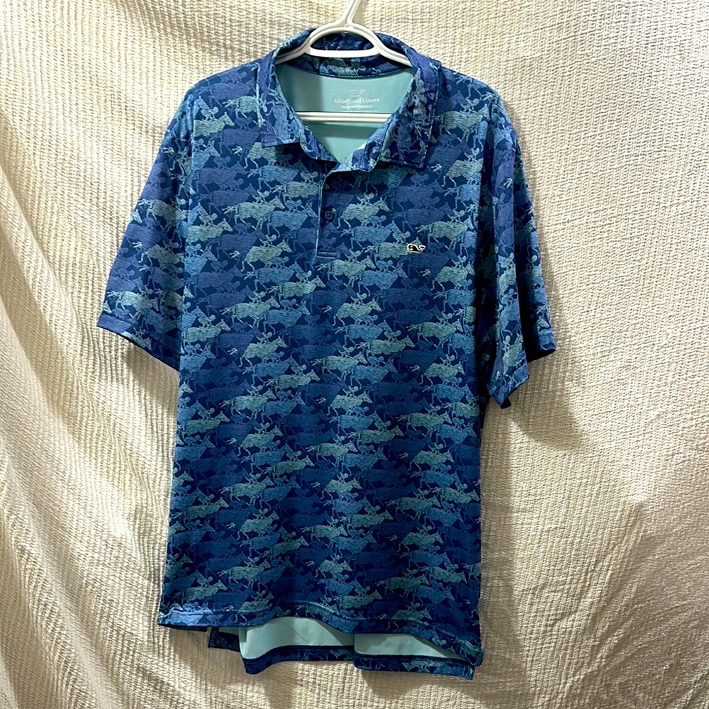 Vineyard Vines Blue Camouflage Polo Shirt